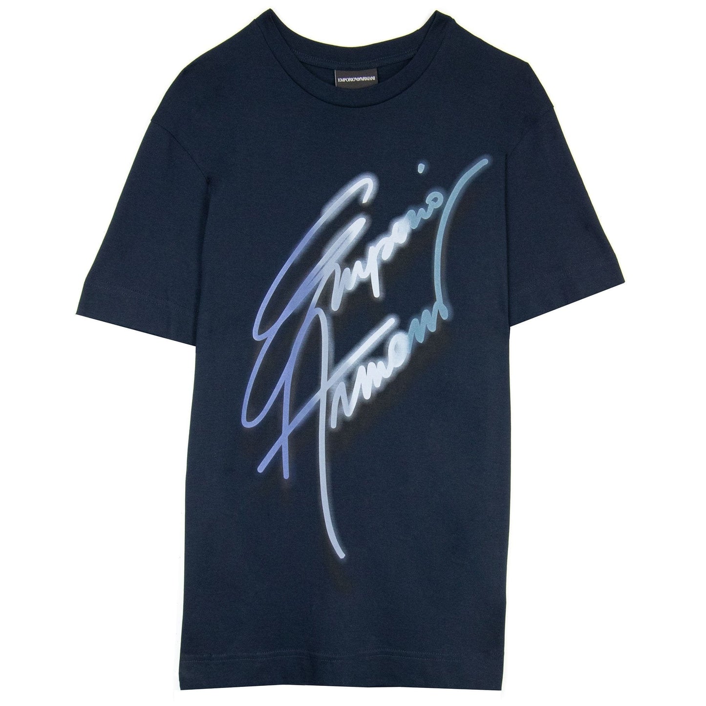 Emporio Armani Signature Logo T Shirt Blue Navy 0922
