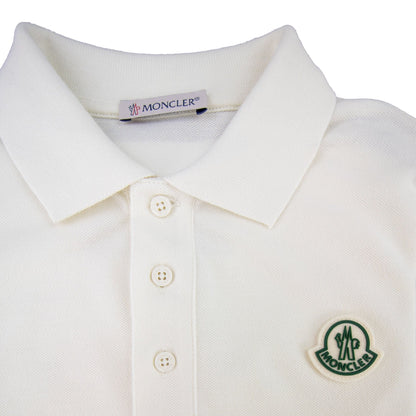 Moncler Junior Manica Maglia L/s Polo White 034