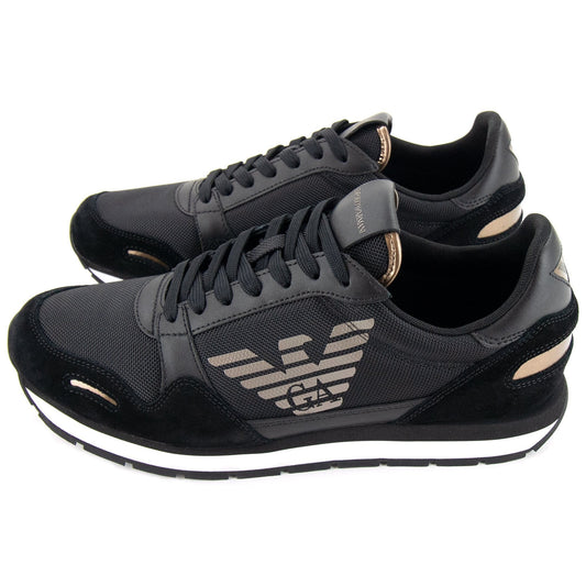 Emporio Armani Cordura Inserts Side Logo Trainers Black