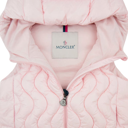 Moncler Junior Quitta Hooded Gilet Pink