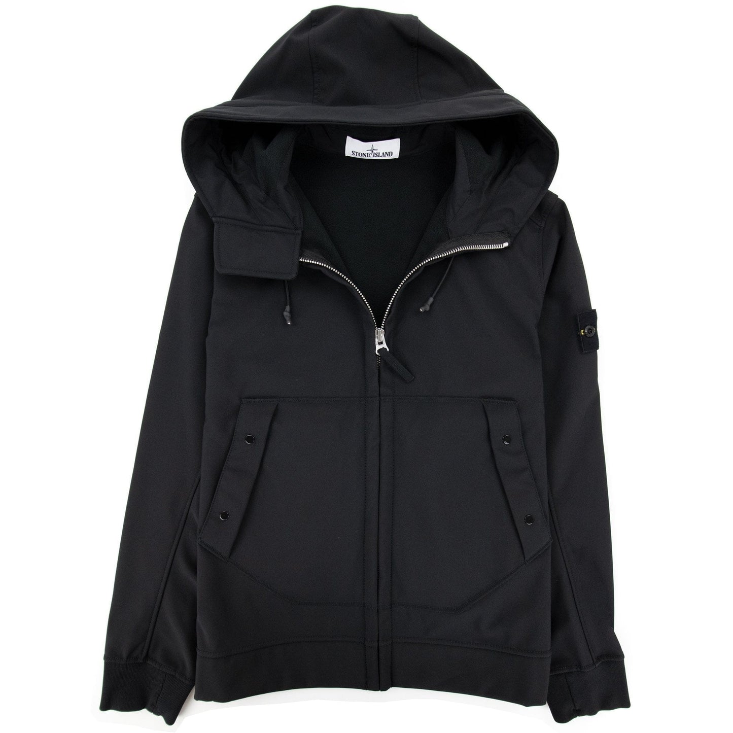 Stone Island Soft Shell-r Hooded Jacket Black V0029