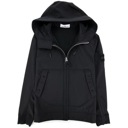 Stone Island Soft Shell-r Hooded Jacket Black V0029