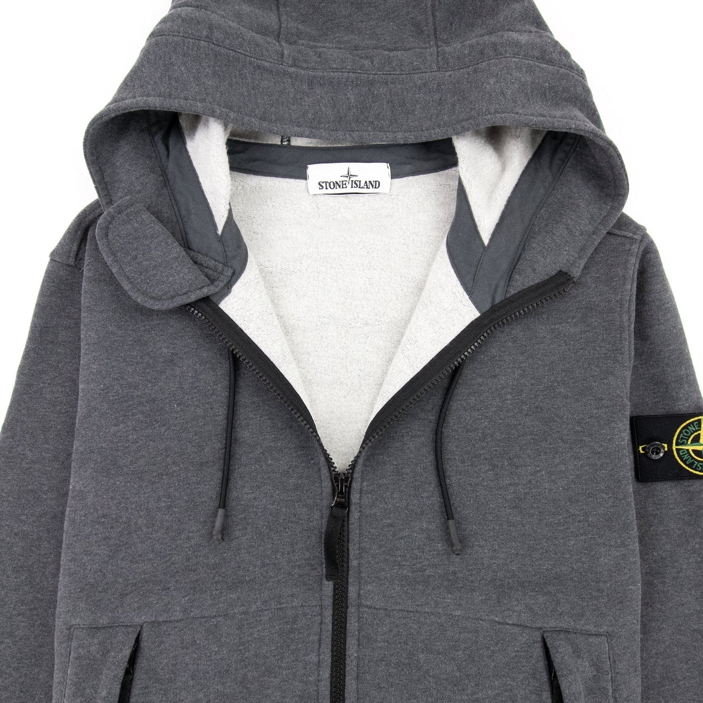 Stone Island 61420 Hoodied Zip Up Sweatshirt Grey V0m67