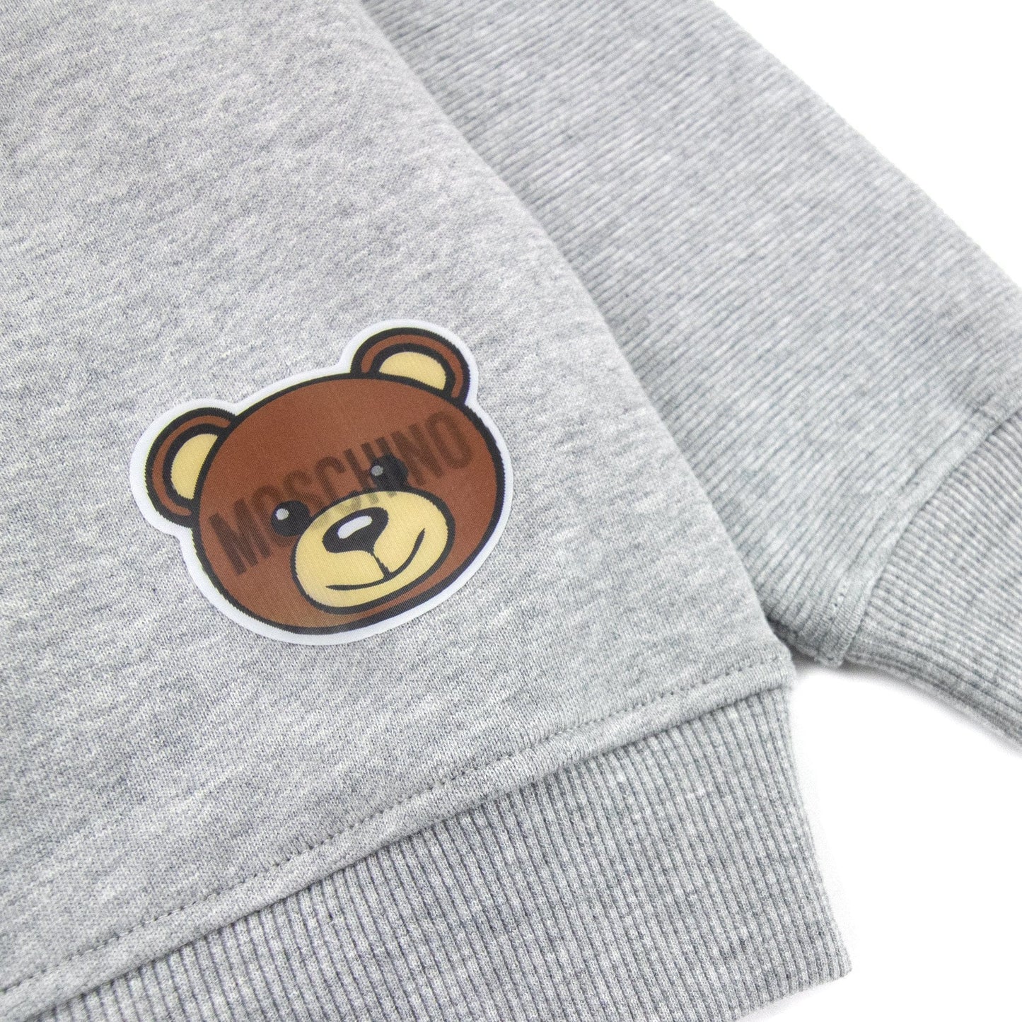 Moschino Kids Zip Pocket Cotton Sweatshirt Grey 60901