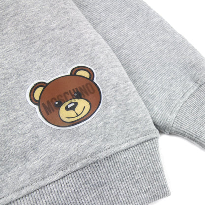 Moschino Kids Zip Pocket Cotton Sweatshirt Grey 60901