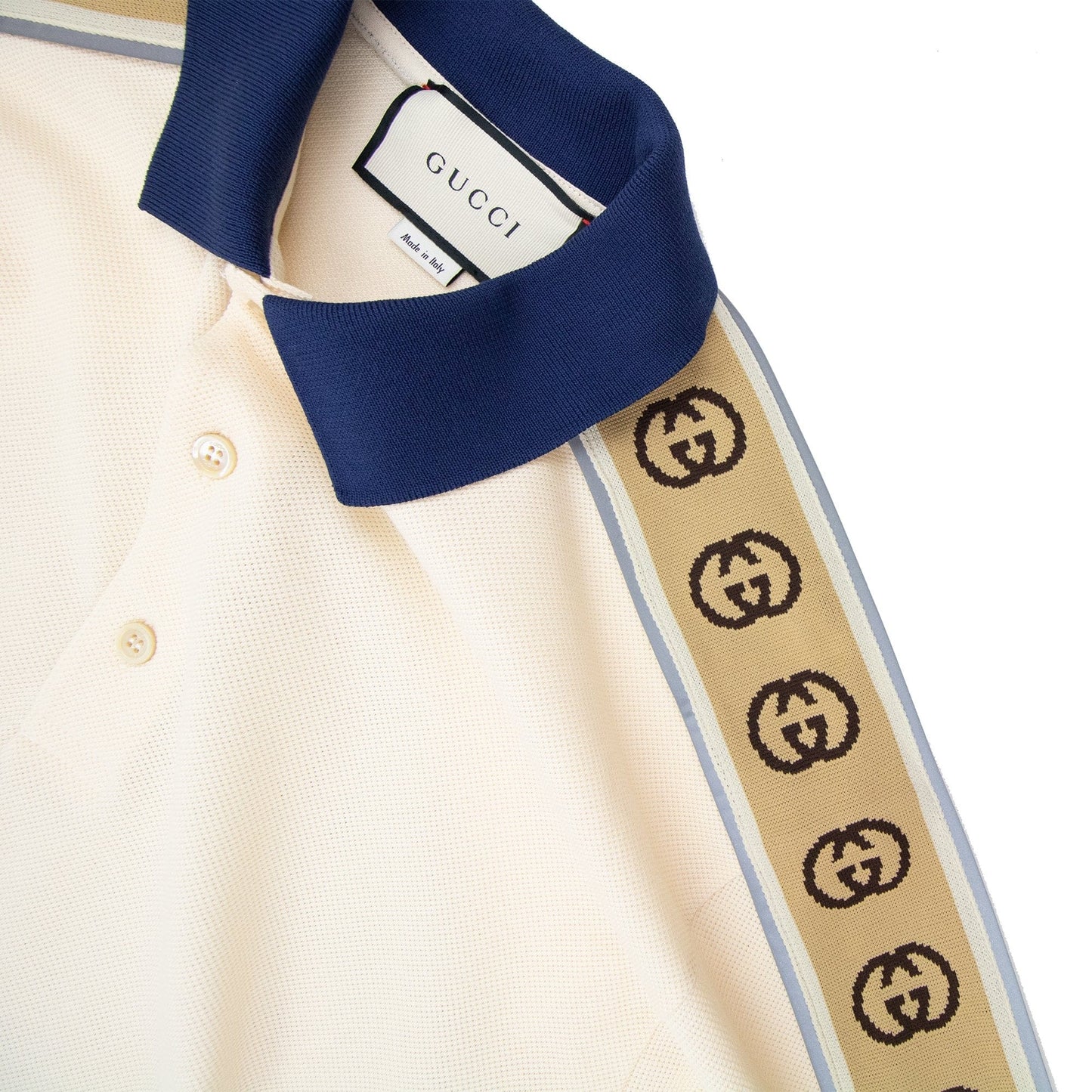 Gucci GG Side Tape Polo Cream