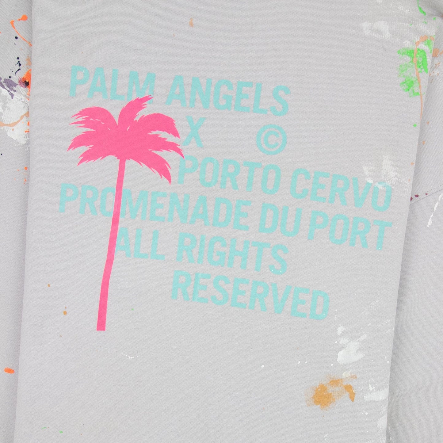 Palm Angels Palm Tree Paint Hoody Grey