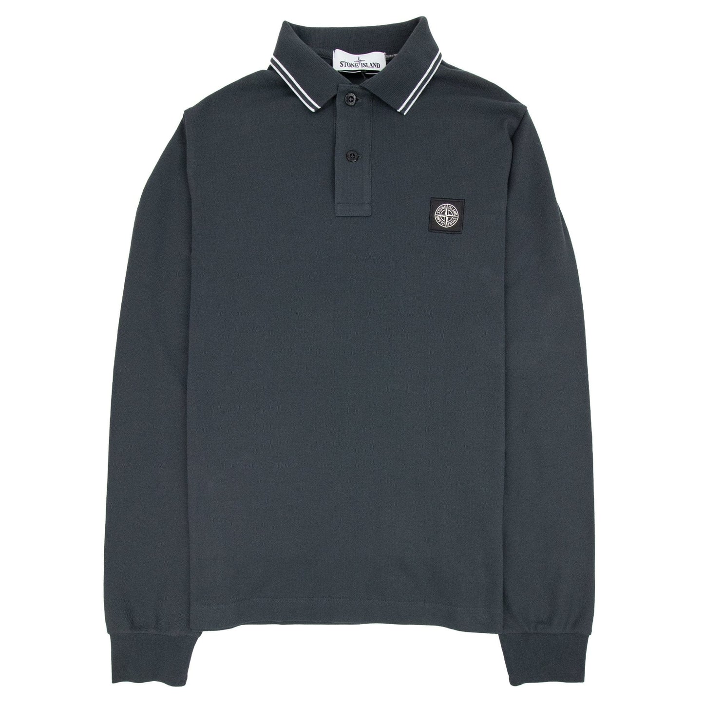 Stone Island Tip Collar Polo Charcoal V0065
