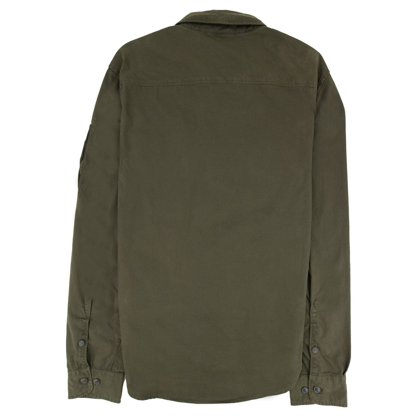 C.P. Company Garment Dyed Emerize Zipped Lens Shirt Green 683