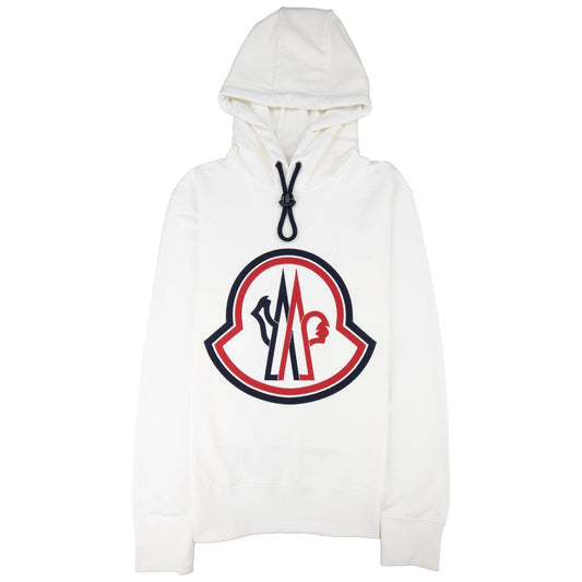 Moncler Large Logo Hoodied Sweatshirt Off White 034