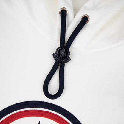 Moncler Large Logo Hoodied Sweatshirt Off White 034
