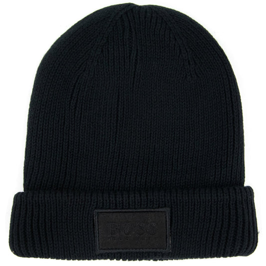 Hugo Boss Kids Cotton Beanie Hat Black
