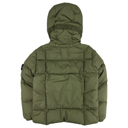 Stone Island Junior 40333 Garment Dyed Crinkle Reps Ny Down Jacket Khaki V0054