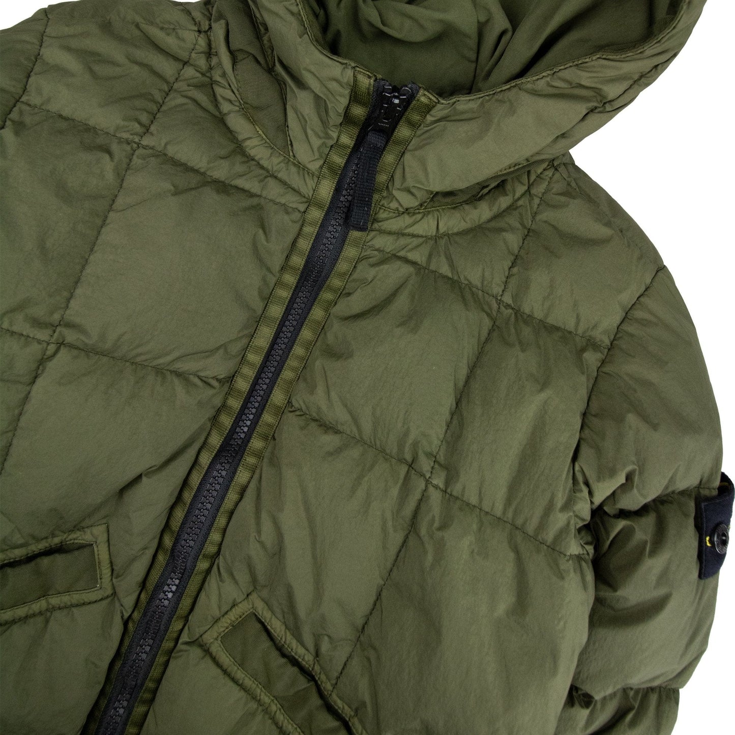 Stone Island Junior 40333 Garment Dyed Crinkle Reps Ny Down Jacket Khaki V0054