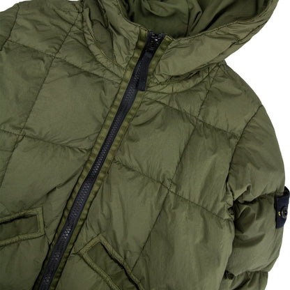 Stone Island Junior 40333 Garment Dyed Crinkle Reps Ny Down Jacket Khaki V0054