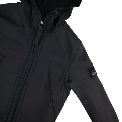 Stone Island Junior Compass Hooded Woven Jacket Black V0029