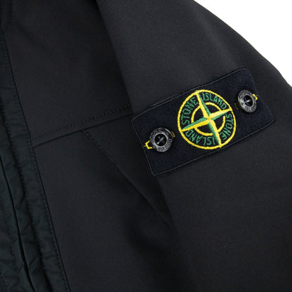 Stone Island Junior Compass Hooded Woven Jacket Black V0029