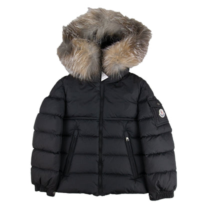 Moncler Junior New Byron Fur Coat Black