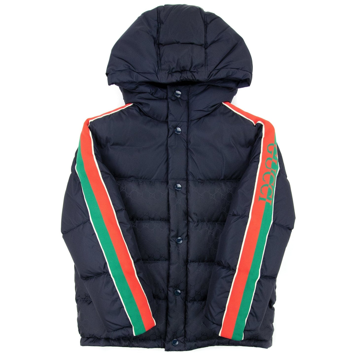 Gucci Junior GG Nylon Down Jacket Navy