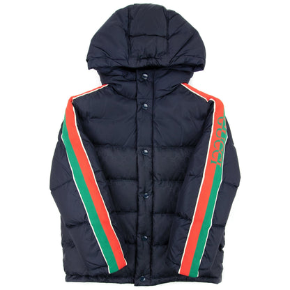 Gucci Junior GG Nylon Down Jacket Navy