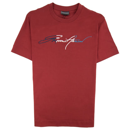 Emporio Armani Signature Logo T Shirt Rubino 353