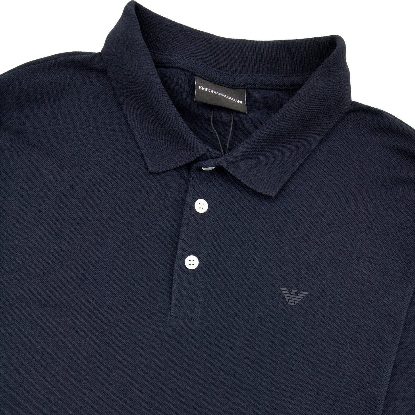 Emporio Armani Logo Long Sleeve Polo Shirt Blue Scuro 939