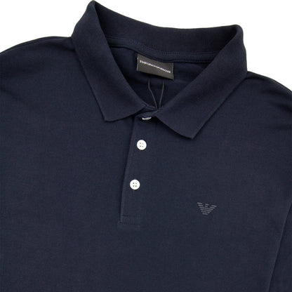 Emporio Armani Logo Long Sleeve Polo Shirt Blue Scuro 939