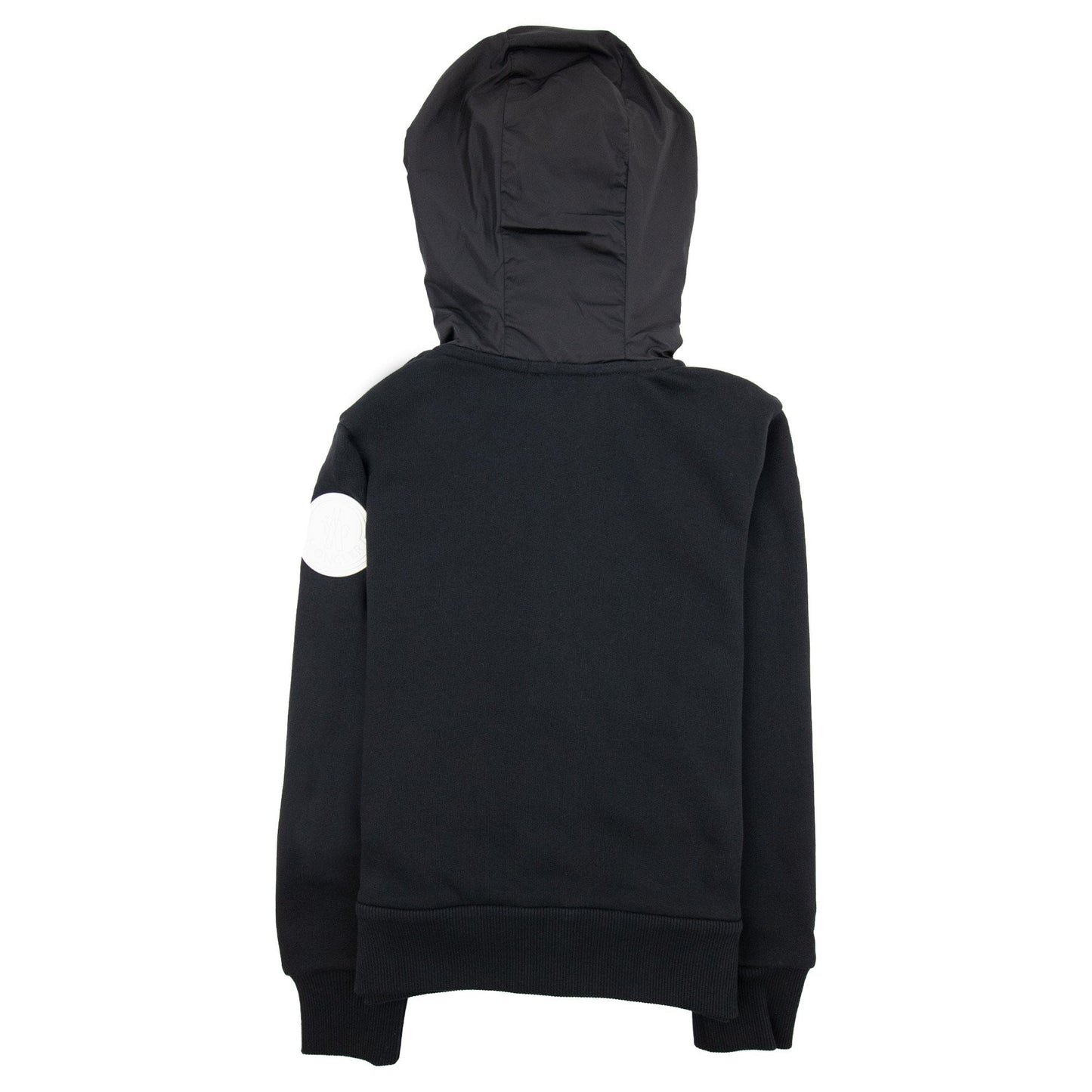 Moncler Junior Zip Badge Hoody Bold Letters Black