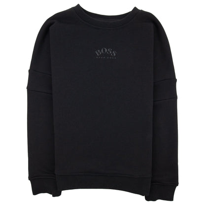 Hugo Boss Kids Lustrous Logo Crew Neck Sweatshirt Black