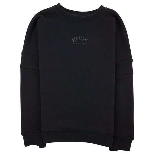 Hugo Boss Kids Lustrous Logo Crew Neck Sweatshirt Black