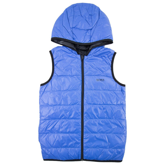 Hugo Boss Kids Logo Reversible Padded Gilet Blue Black