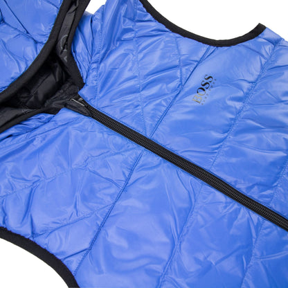 Hugo Boss Kids Logo Reversible Padded Gilet Blue Black