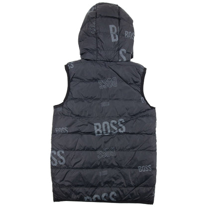 Hugo Boss Kids Logo Reversible Padded Gilet Blue Black