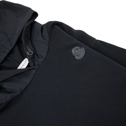 Moncler Junior Front Zip Logo Hoodied Sweatshirt Black 999