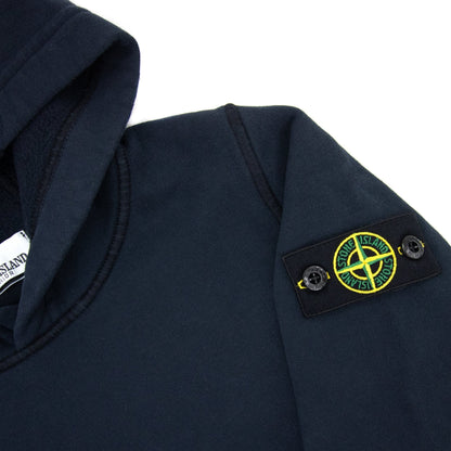 Stone Island Junior Arm Badge Hooded Sweatshirt Navy V0020