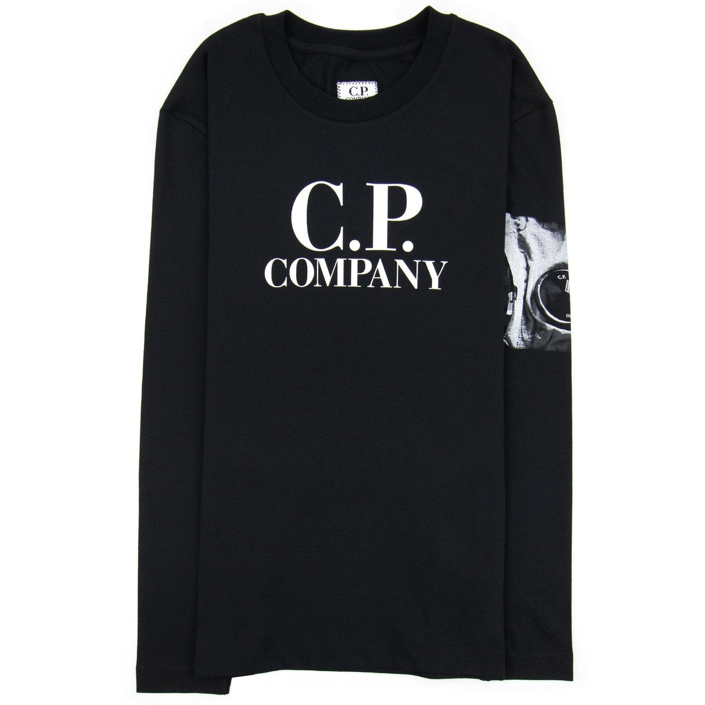 Cp Company Undersixteen Logo Print L/s T Shirts Black 999