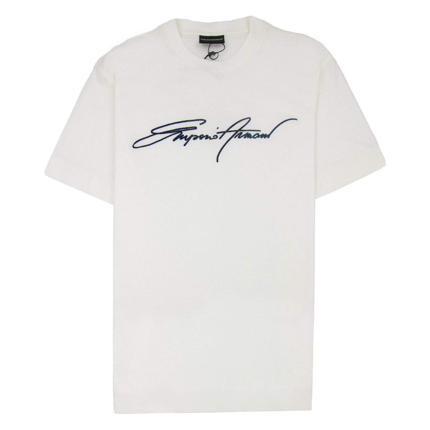 Emporio Armani Signature Logo T Shirt Bianco 0101