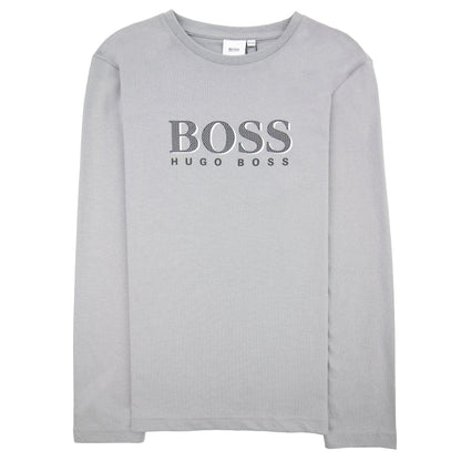Hugo Boss Kids Logo L/s T Shirt Medium Grey