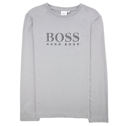 Hugo Boss Kids Logo L/s T Shirt Medium Grey