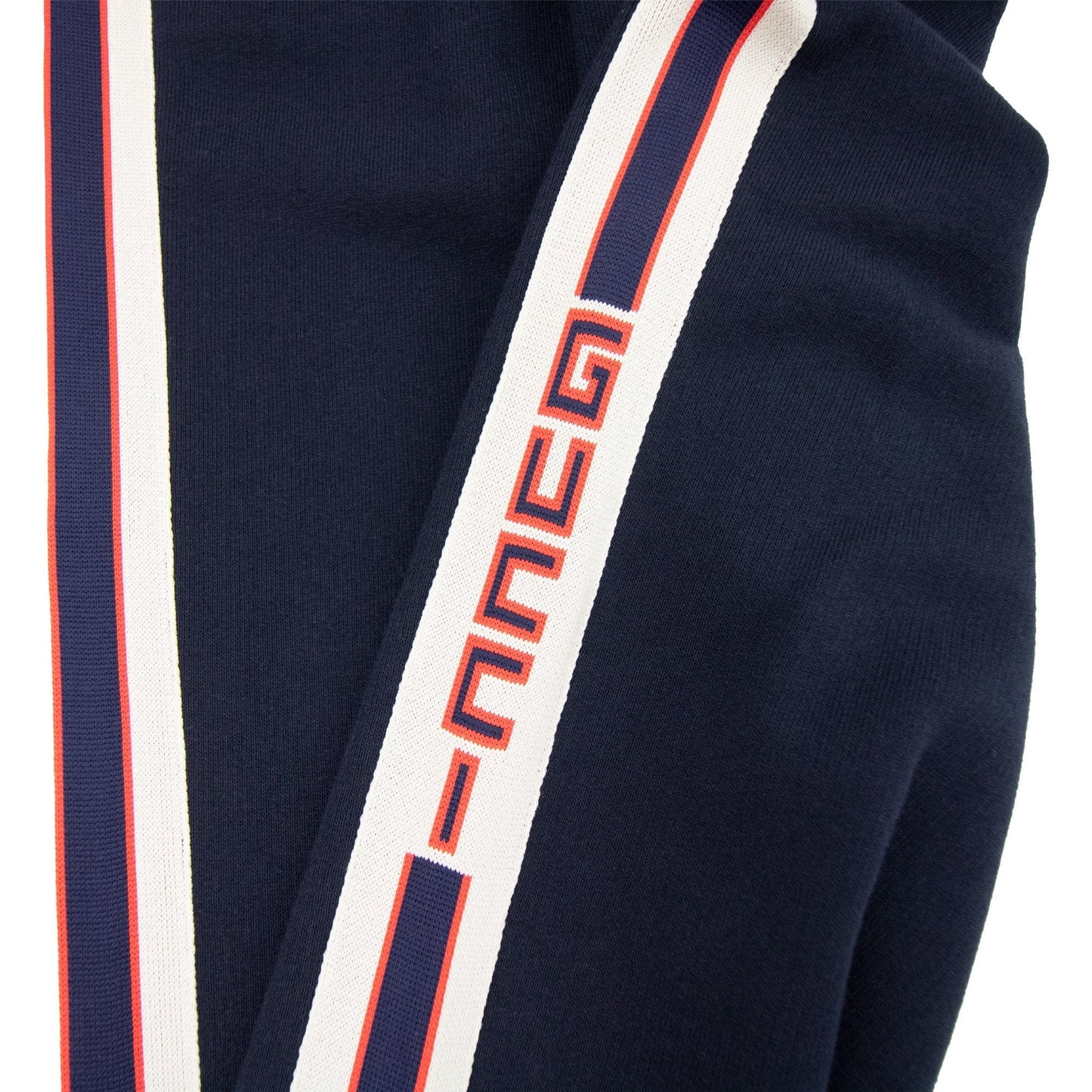 Gucci Junior Jacquard Trim Tracksuit Bottom Navy 4275