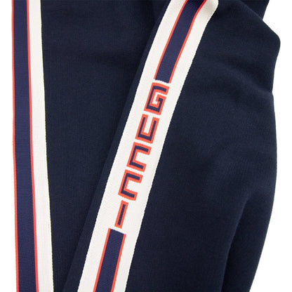 Gucci Junior Jacquard Trim Tracksuit Bottom Navy 4275