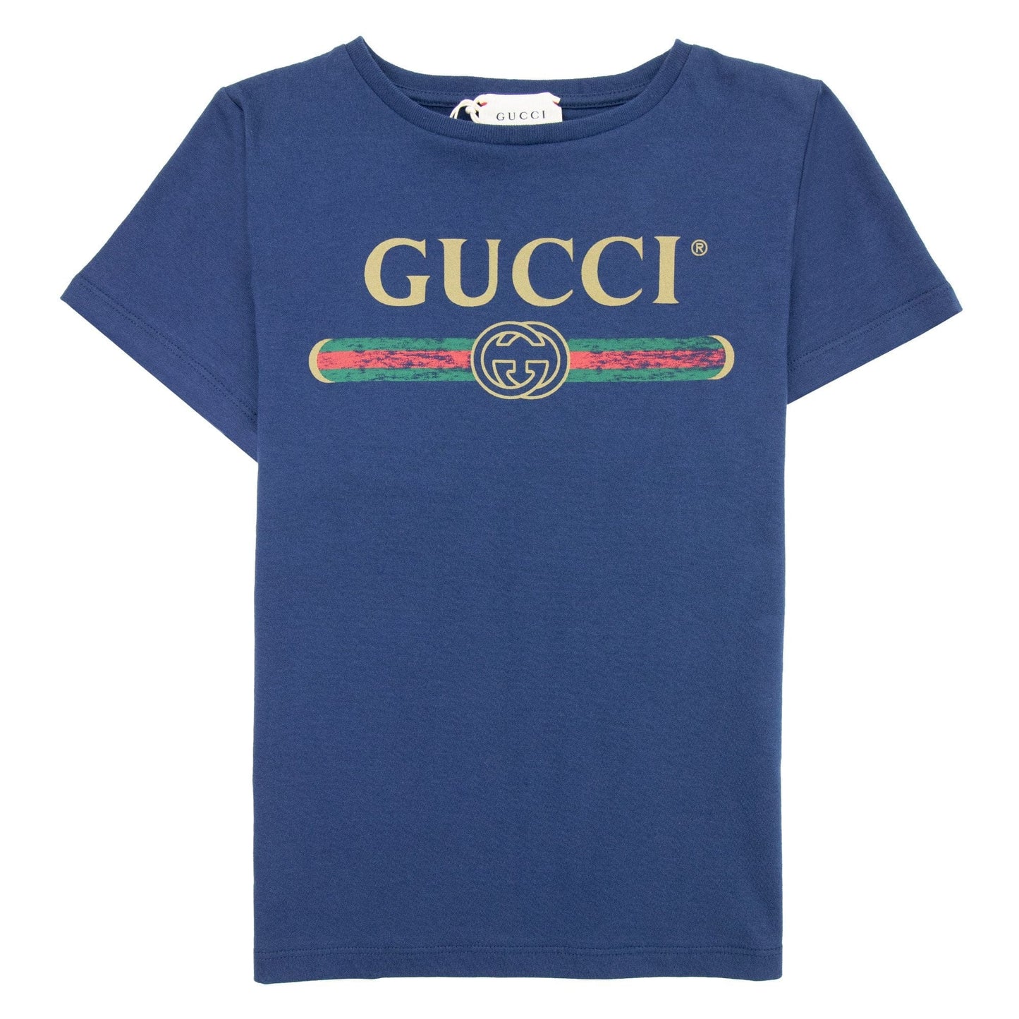 Gucci Junior Logo T-shirt Navy Blue 4367