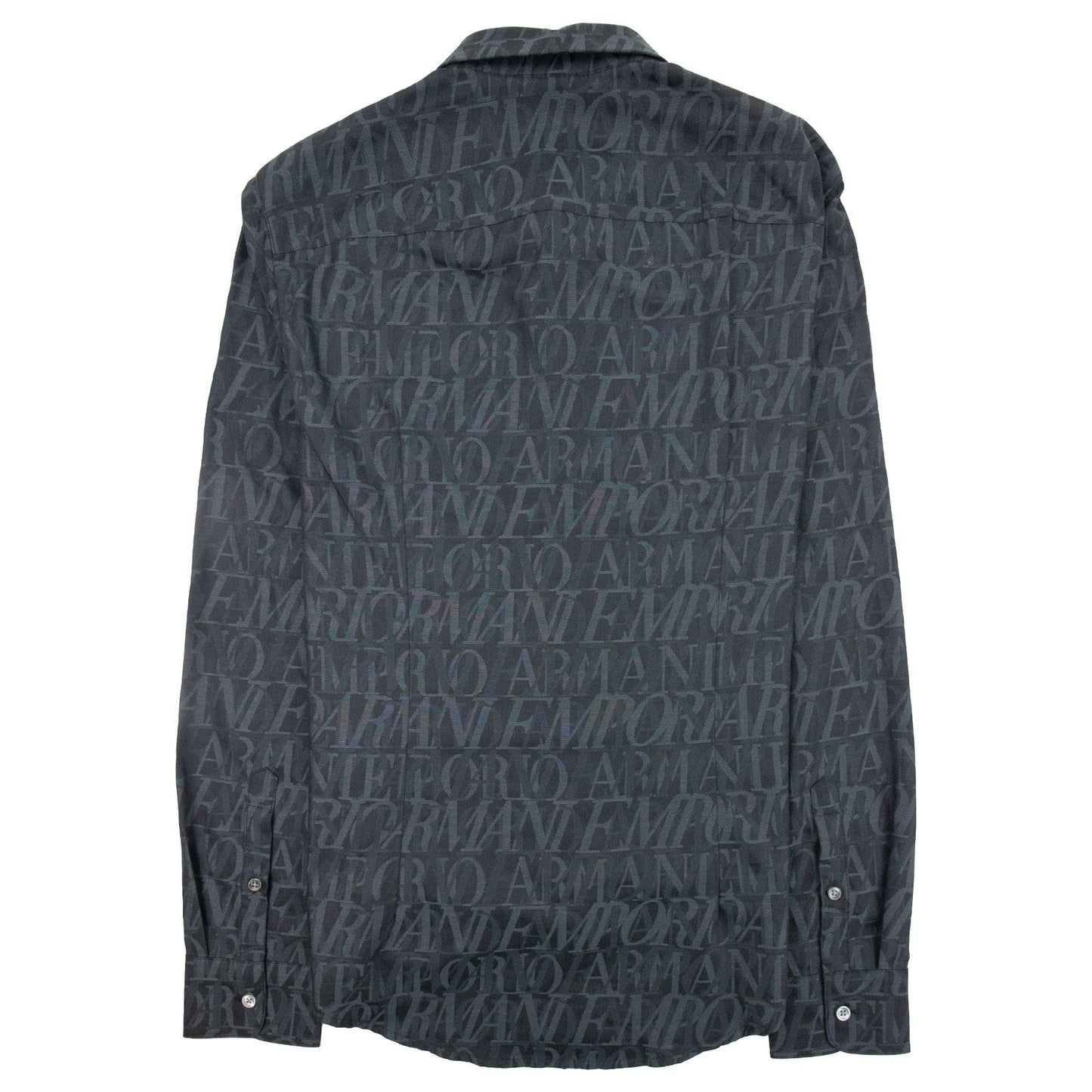 Emporio Armani All Over Logo Print Shirt Lettere Grige 620