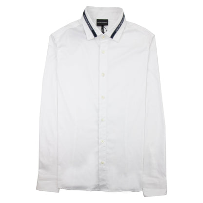 Emporio Armani Tape Logo Regular Fit Shirt Bianco 0100
