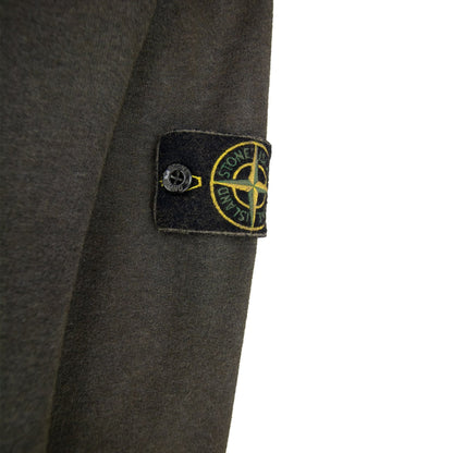 Stone Island 62190 Dust Zip Up Sweatshirt Dark Green V2m71