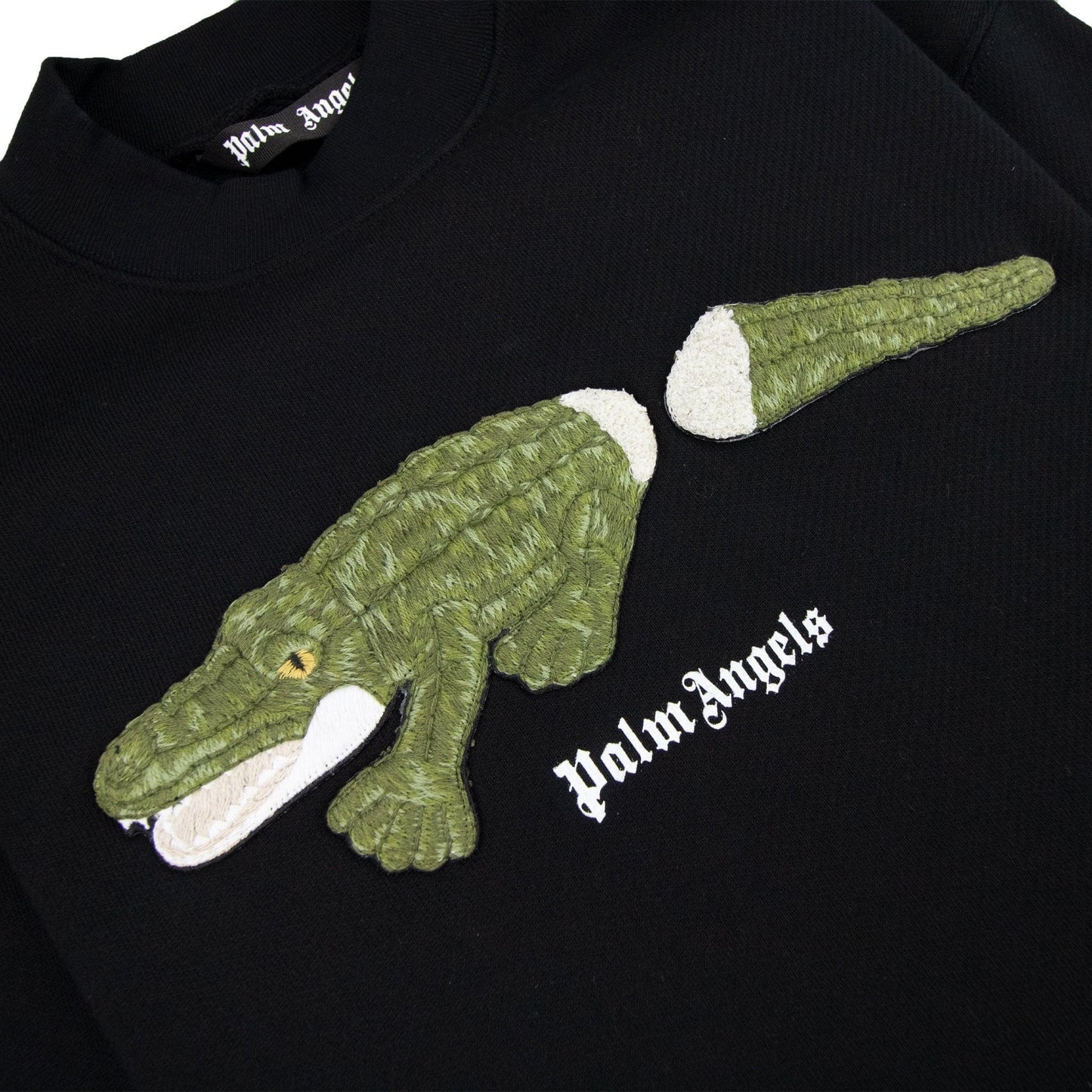 Palm Angels Croco Crewneck Sweatshirt Black 1055