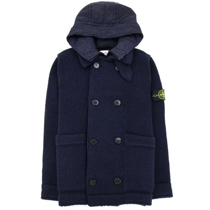 Stone Island Double Breasted Knitted Cardigan Navy V0020