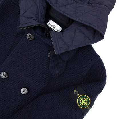 Stone Island Double Breasted Knitted Cardigan Navy V0020