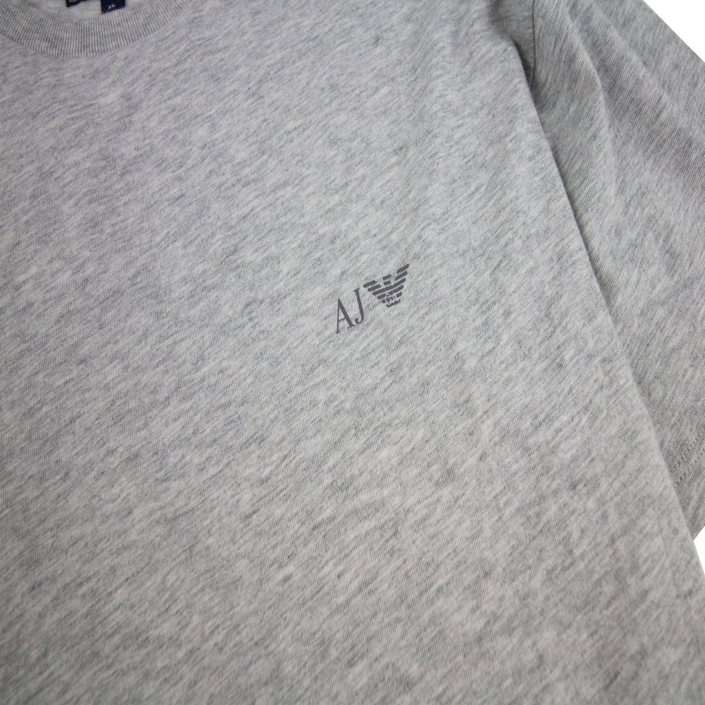 Armani Jeans Logo Print Crewneck T Shirt Light Grey