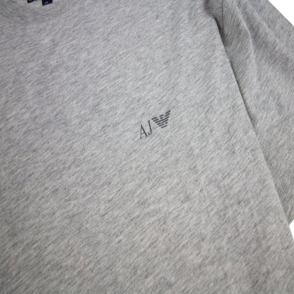 Armani Jeans Logo Print Crewneck T Shirt Light Grey
